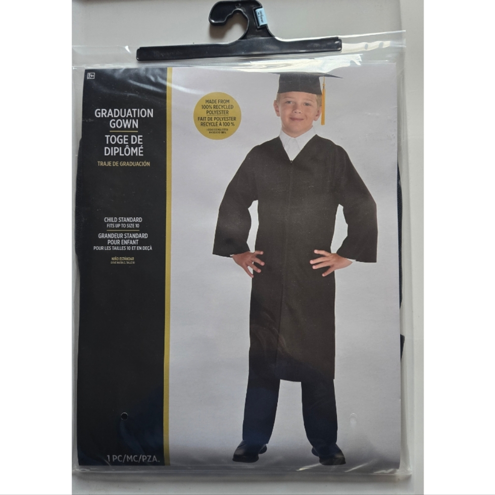 Kids Graduation Gown - Black